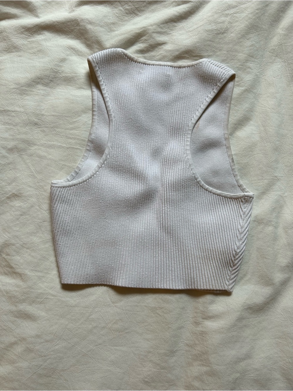 Babaton Ivory Ribbed Cropped Tank - Picture 2 of 2